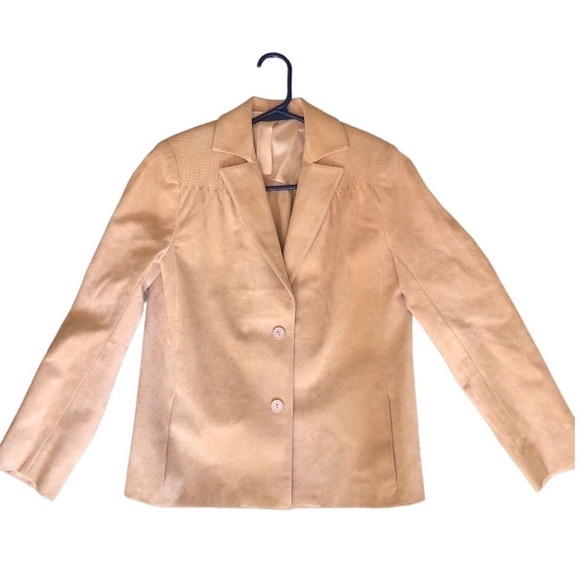 BRODKIN Ultrasuede beige jacket Vintage blazer  lightweight suede - Picture 6 of 7